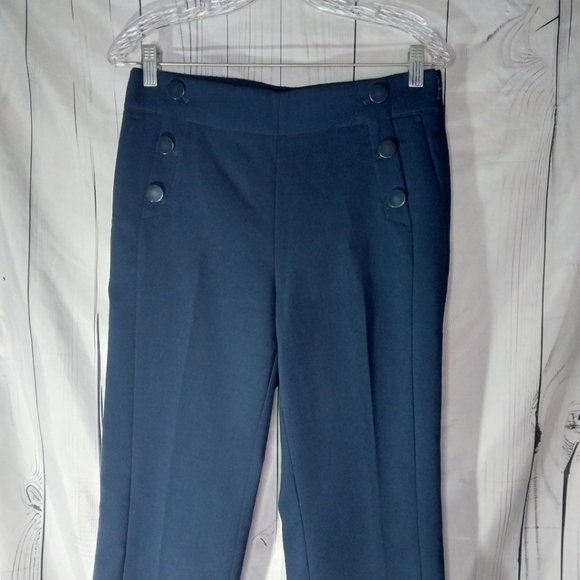 Loft Petites High Waisted Straight Leg Navy Blue Pants - Picture 11 of 11